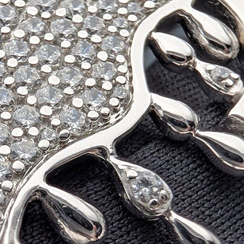 ヴィンテージ 純銀製ペンダント 雨と雲デザイン 13.5g ネックレス付き